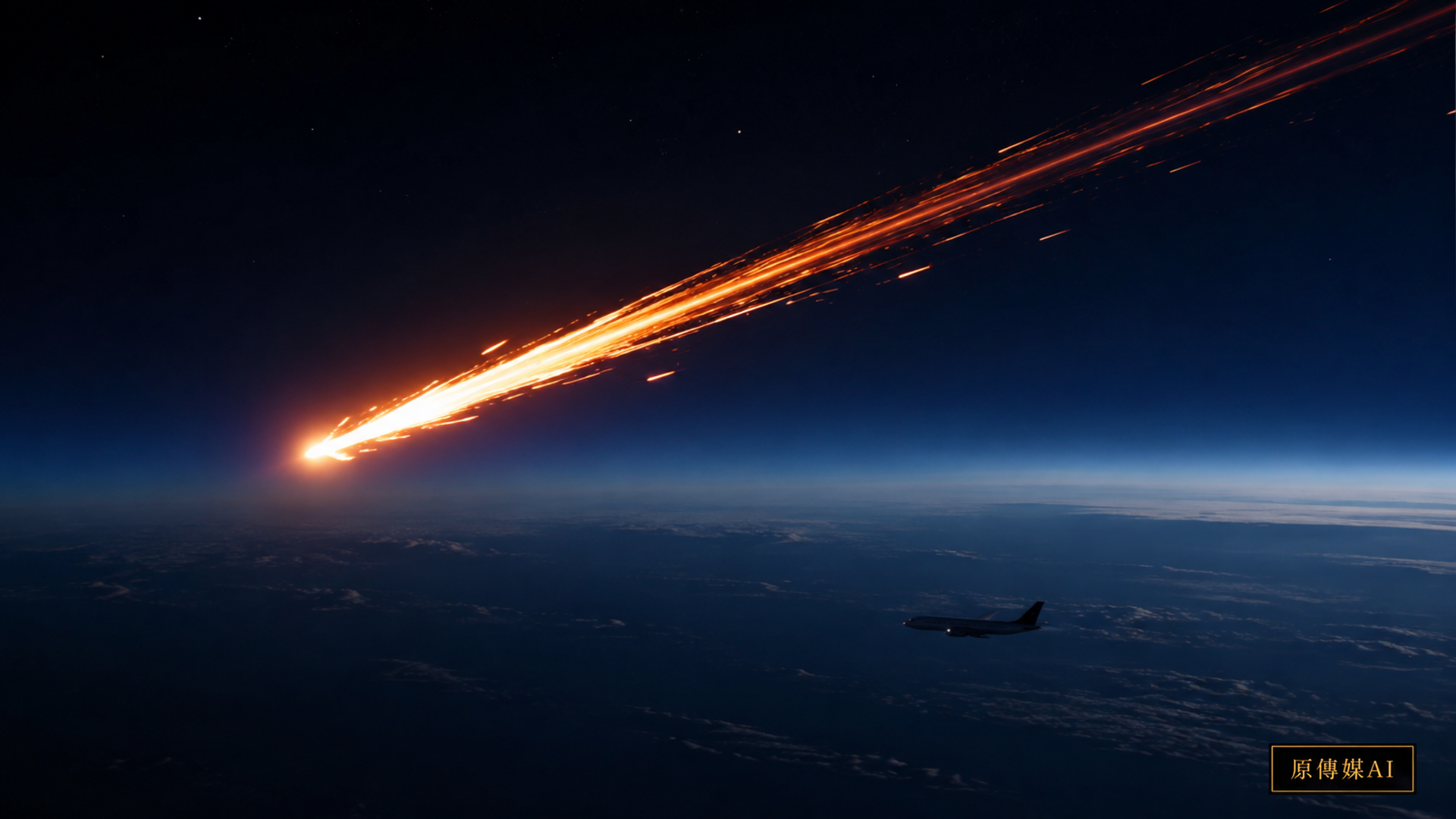 A satellite re-entry streaking over Earth’s atmosphere