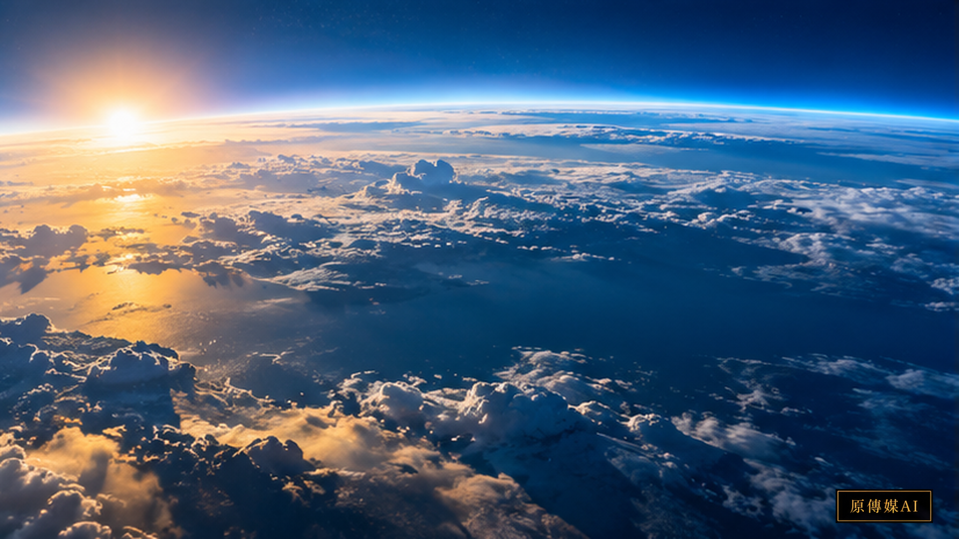 Concept image of Earth’s horizon and clouds, not an observation of the ancient Earth.